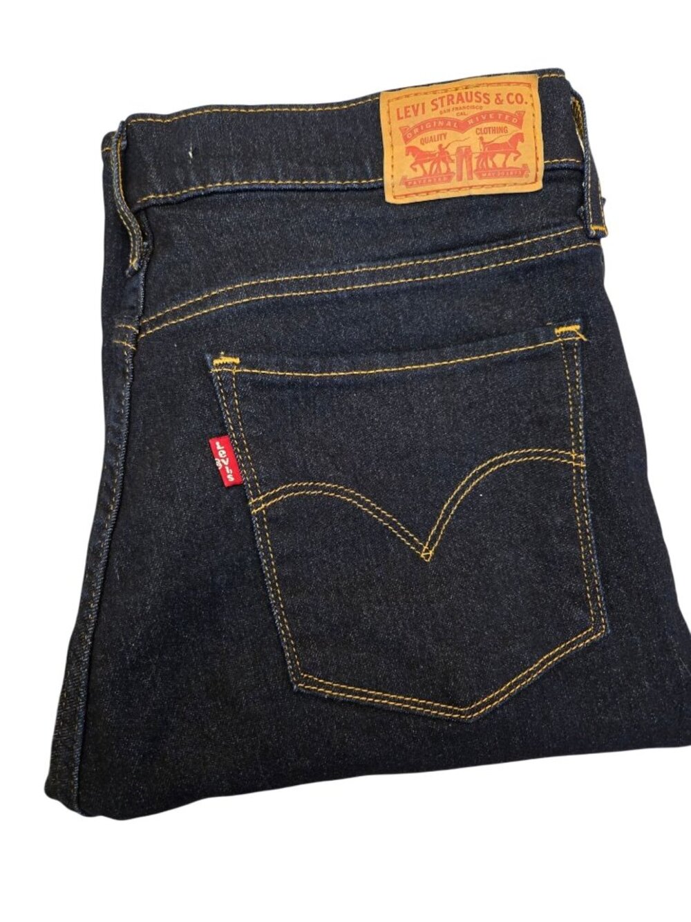 Levis Womens 315 Shaping Bootcut Denim Jeans W30 L32 Dark Wash Slimming Stretch